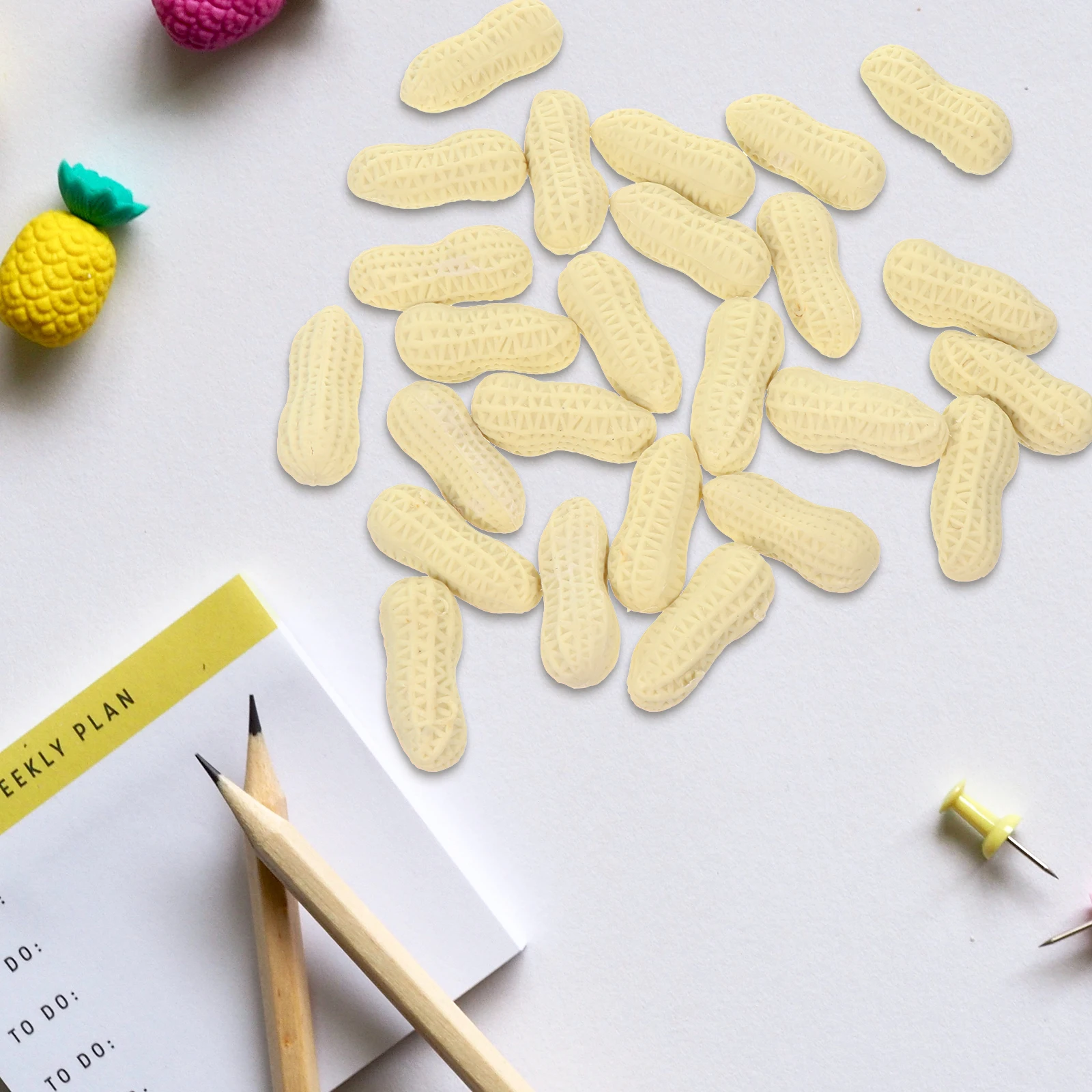 

25pcs Simulation Peanut Erasers Funny Stationery Toy Mini Cartoon Food Gift For Students Lightweight Rubber Student Supplies