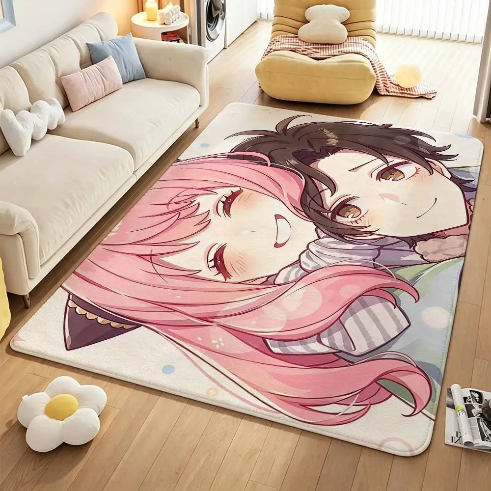 S-SPY Funny FAMILY Anya Forger Damian Short Plush Anti-Slip Rug Soft Machine Washable Floor Mat Home Decor