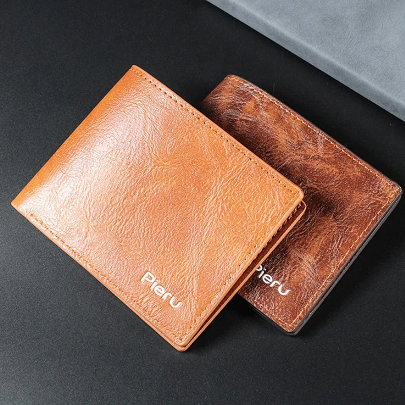 Vintage Men Wallet PU Leather Brand Luxury Wallets Short Holder Clip Credit Card Money Bag