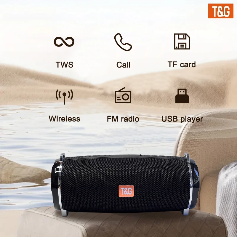 TG192 2400mAh Hochleistungs-LED Tragbarer Kabelloser Lautsprecher, Kompatibel mit USB/TF/FM, mit Eingebautem Mikrofon. – Detail 1