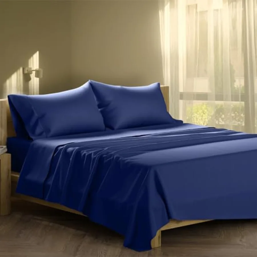 

Cotton Sheets Size Set - 100% Cotton 500 Thread Count Sheet Set 4 PC Soft Cooling Sateen Weave Luxury Hotel Quality Deep Pocket