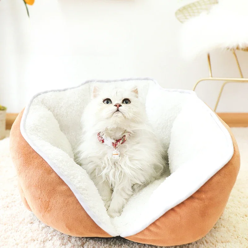 V-shaped Multi Color Sleeping Cat and Dog Bed,simple Comfortable Warm Bottom Anti Slip Design Three-dimensional Pet Supplies