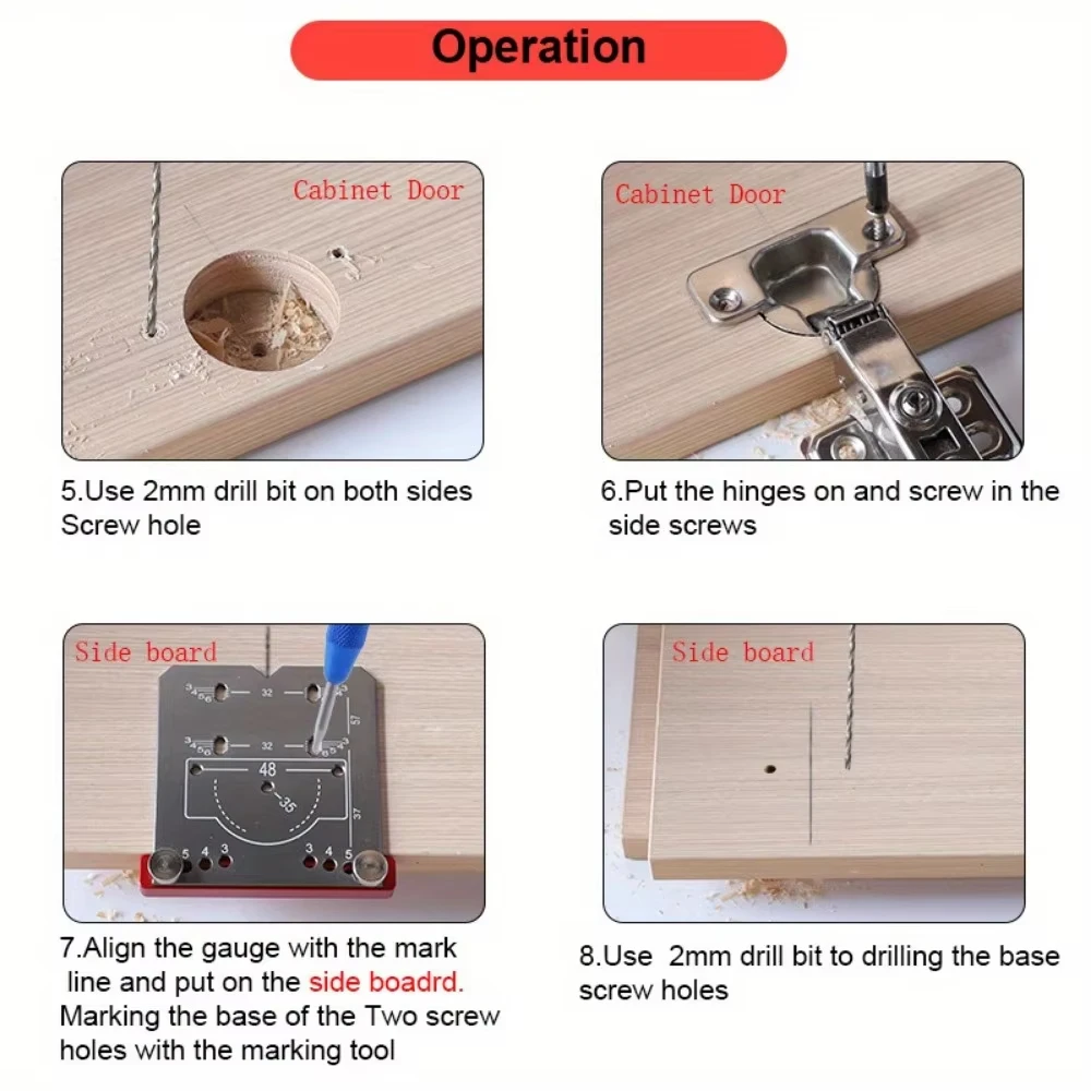 Hinge Locator & Limit Frame for Quick,Precise Drilling, Essential for Cabinet & Door Hinge Mounting 35mm Woodworking Punch Tool