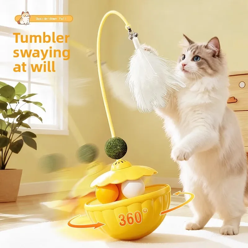Juguete Creativo Weeble Wobble con Plumas, Material Plástico, Cabeza de Bola Reemplazable para Juego Interactivo de Balanceo para Niños