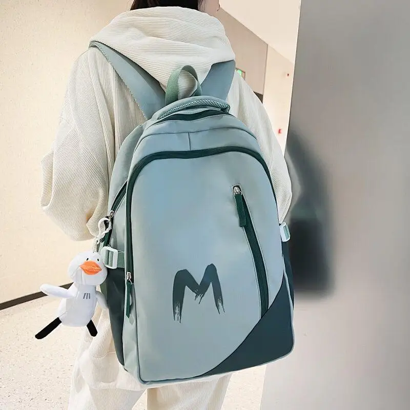 High Capacity High School Backpack for Men And Women College Students Dual Shoulder Bag Campus Style Waterproof Soft Material