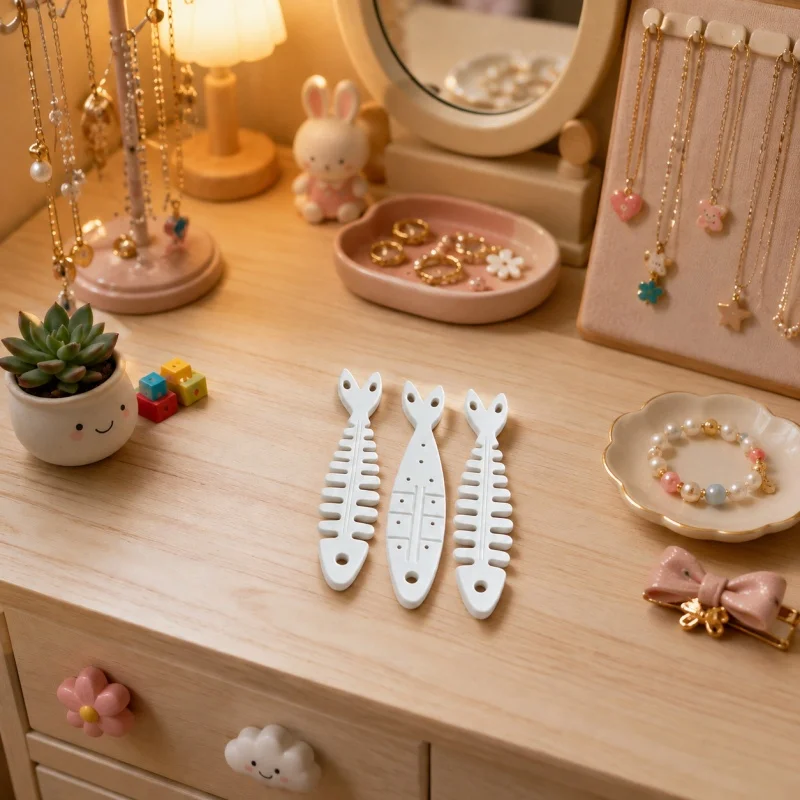 1pc-Sardine-can-shaped Portable Jewelry Box, Featuring a Fishbone-style Chain Storage Design That Prevents Tangling.