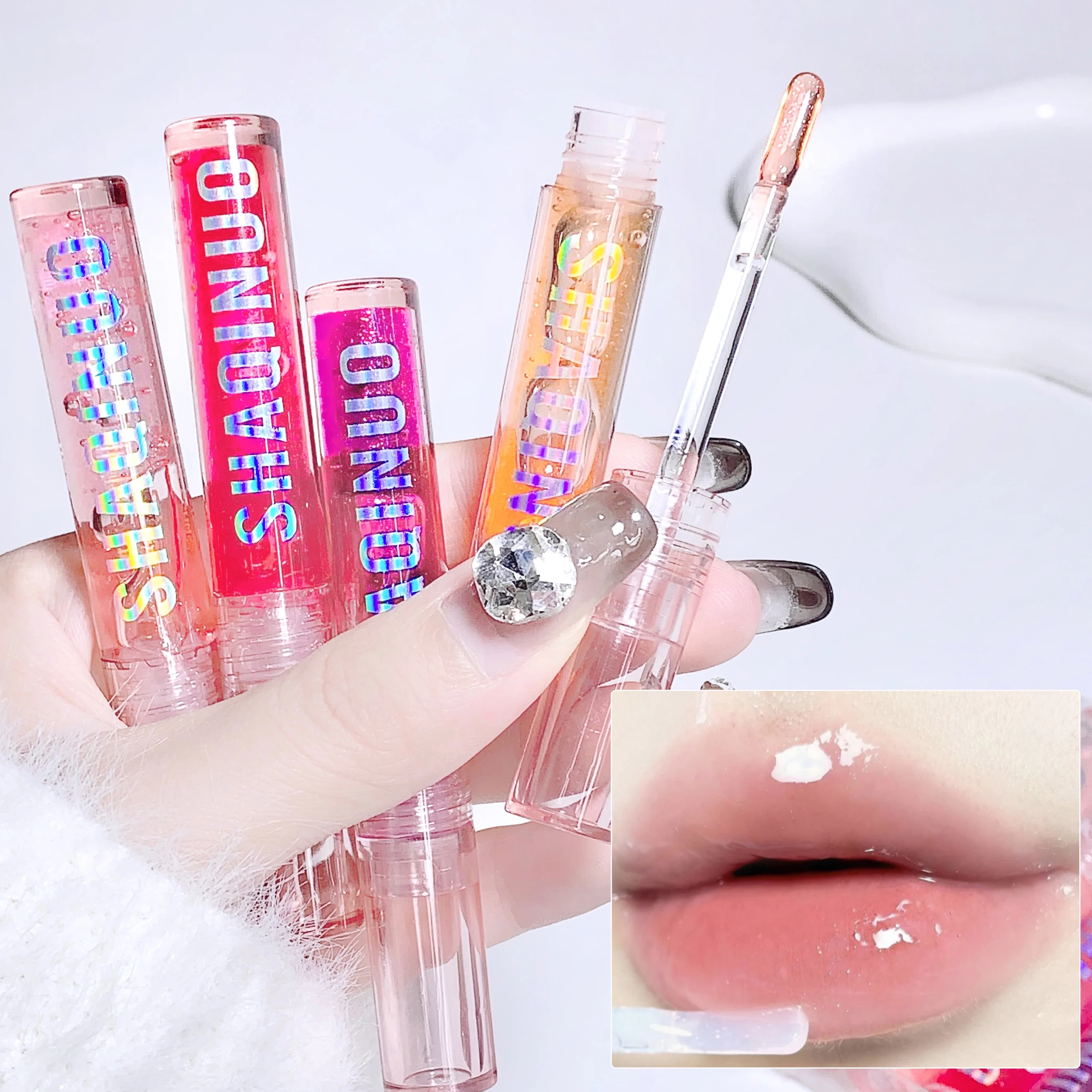 Transparent Mirror Pearl Lip Gloss Waterproof Long Lasting Moisturizing Lipstick Shine Glitter Lip Gloss Women Makeup Cosmetics