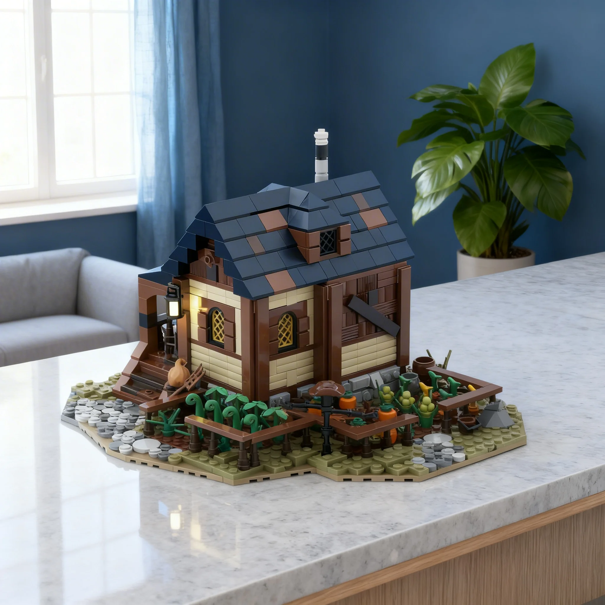 

1043PCS MOC Street View Medieval Peasant S House Farm Model Building Block Architecture DIY Assembly Display Home Decor Gift Set