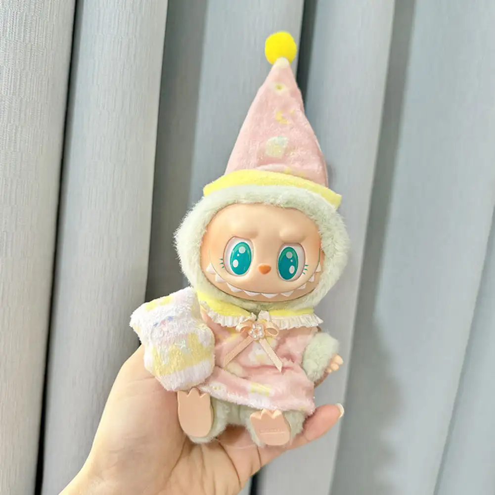 For 17cm Labubu Doll Clothes Fashion Color Match Hoodies Dolls Accessories Cute Decoration outfit