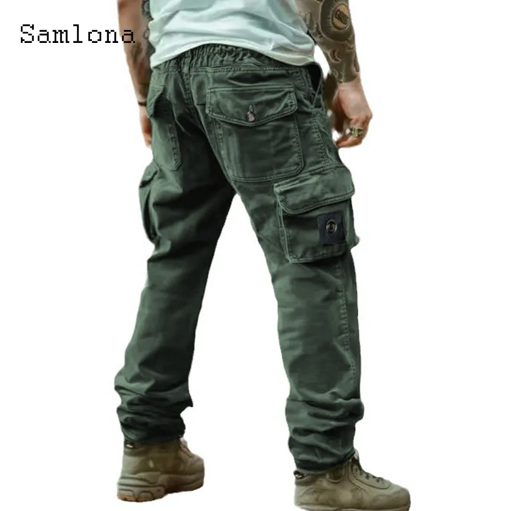 2024 Europe Style Fashion Corduroy Cargo Pants Men's Full-Length Trousers Plus Size Mens Stand Pocket Casual Straight Pants New