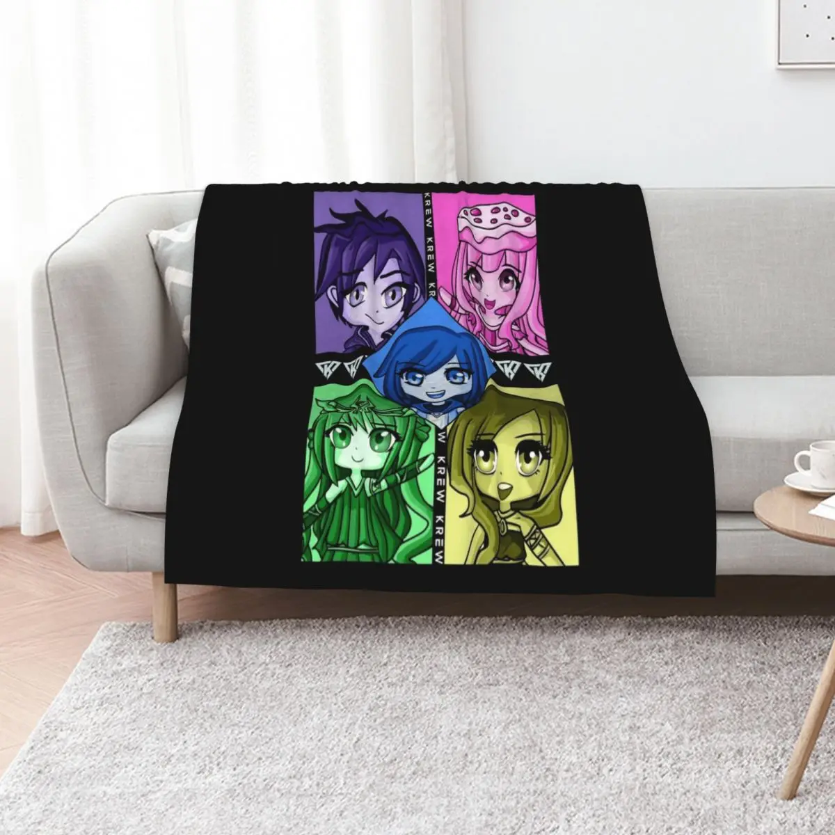 

Aesthetic Funneh Krew Throw Blanket for sofa cosplay anime Moving Furrys Blankets