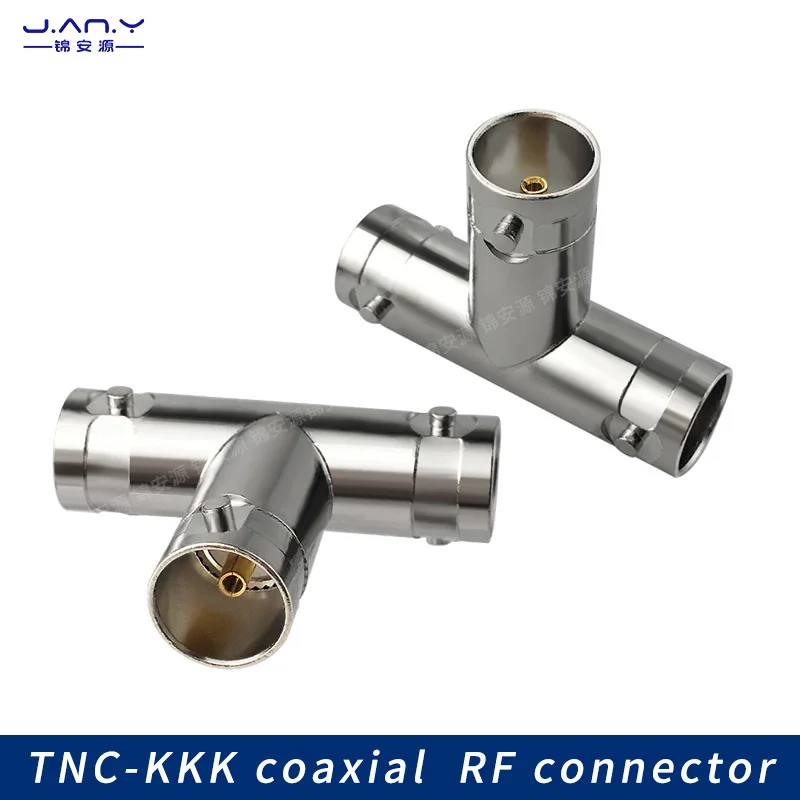 1 piece T-type 75 ohm BNC female three-way RF coaxial distributor Q9 video signal one in two out adapter