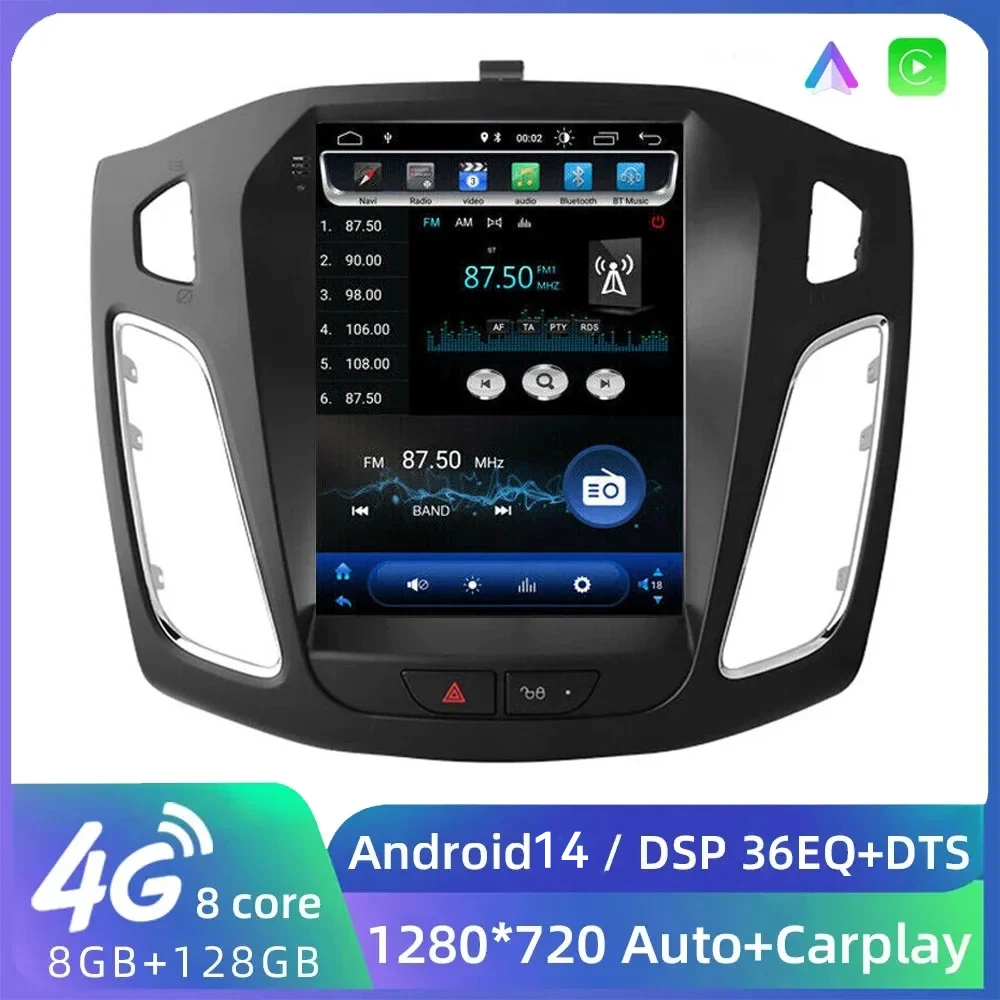 

9.7"INCH Car Radio 2 Din Android 14 for Ford Focus Mk3 2011 - 2019 Multimedia Player Stereo Navigation GPS Carplay DVD Head Unit