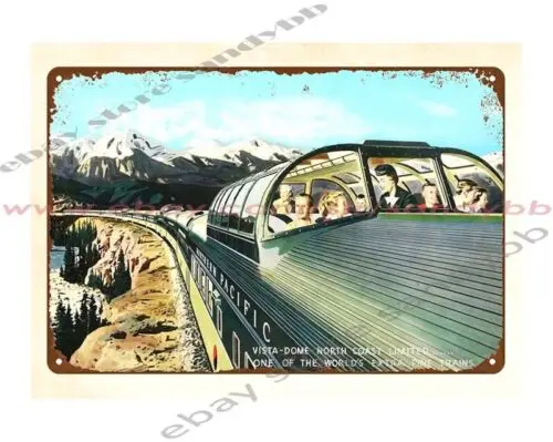 1pcs NORTHERN PACIFIC VISTA-DOME railway railraod train metal tin sign tin printing