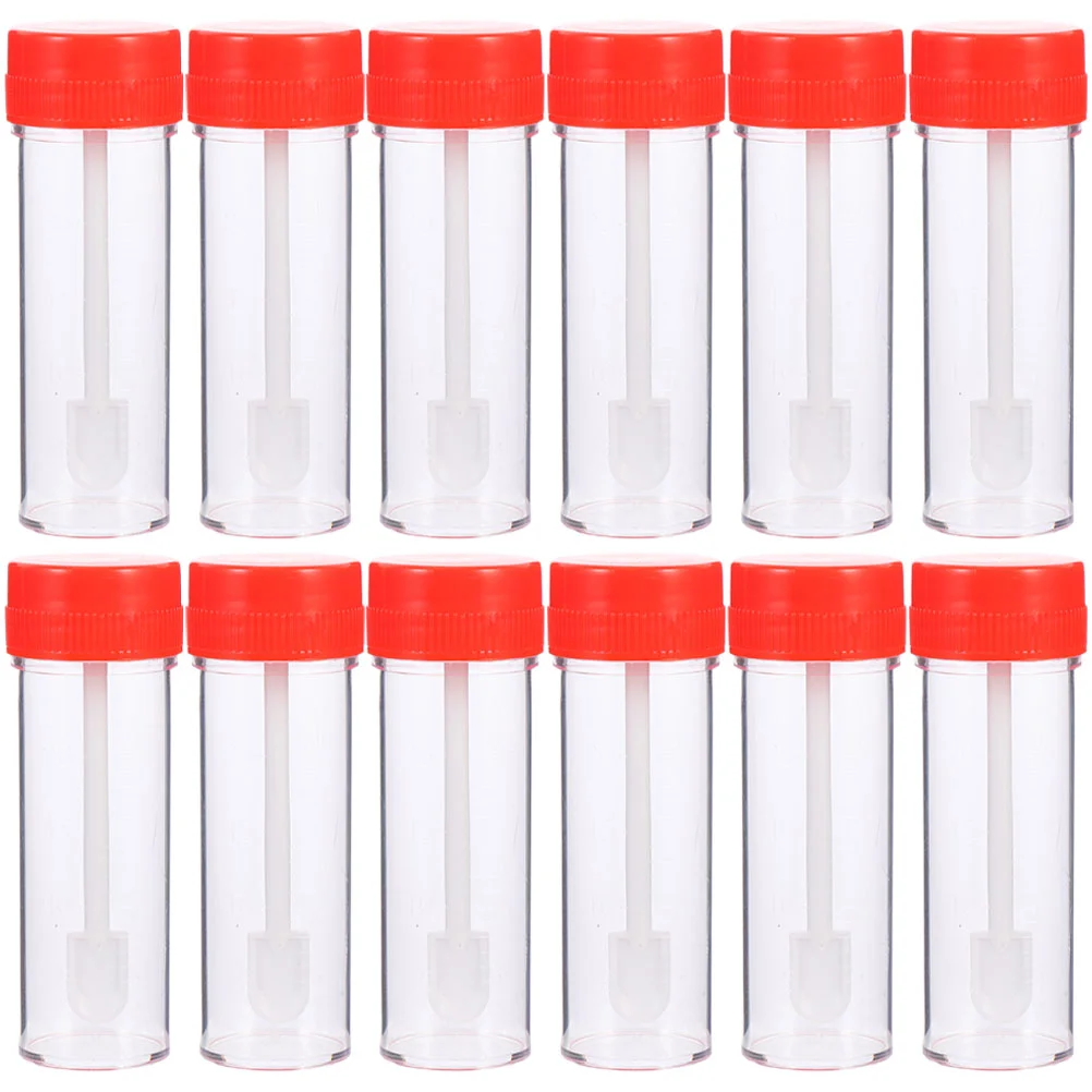 12 Pcs Stool Sample Collection Kit Sampling Tube Storage Tubes Portable Plastic Test Specimen Cup