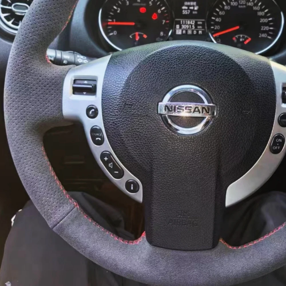 Custom Car Steering Wheel Braid Cover Soft 100% Fit For Nissan QASHQAI X-Trail NV200 Rogue 2008-2011 Car Products Steering Wrap