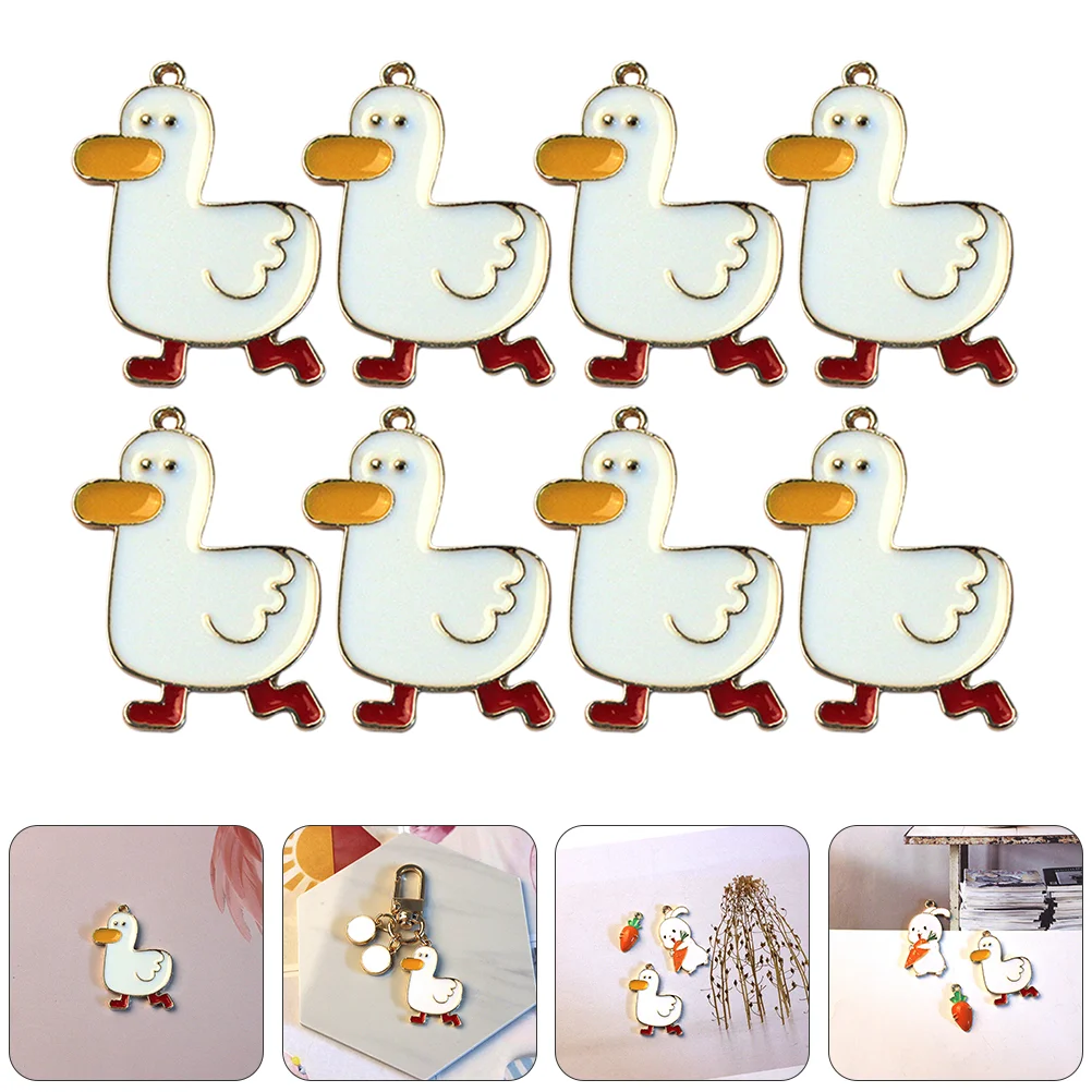 

10 Pcs Duck Keychain Accessories Jewelry Charms DIY Adorns Pendants Bracelet Decor Earring Ornament Alloy