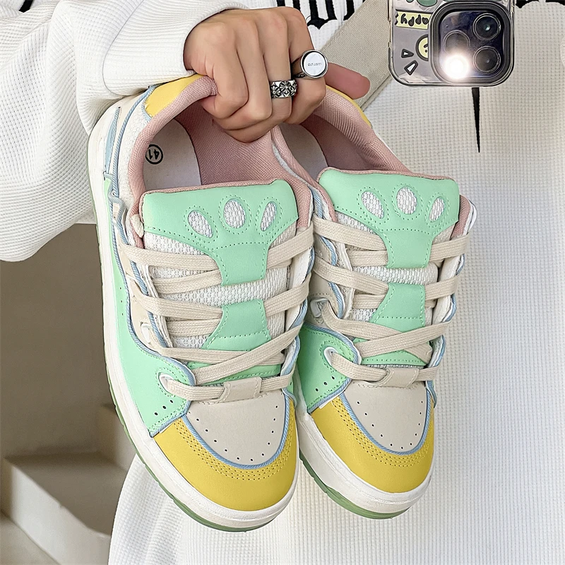 

​ 2025 Модные мужские туфли для скейтбординга — крутой уличный стиль, американский дизайн в стиле ретро, толстая подошва, повседневные и многофункциональные