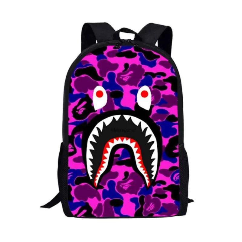 Camouflage shark elementary school schoolbag large-capacity kindergarten backpack