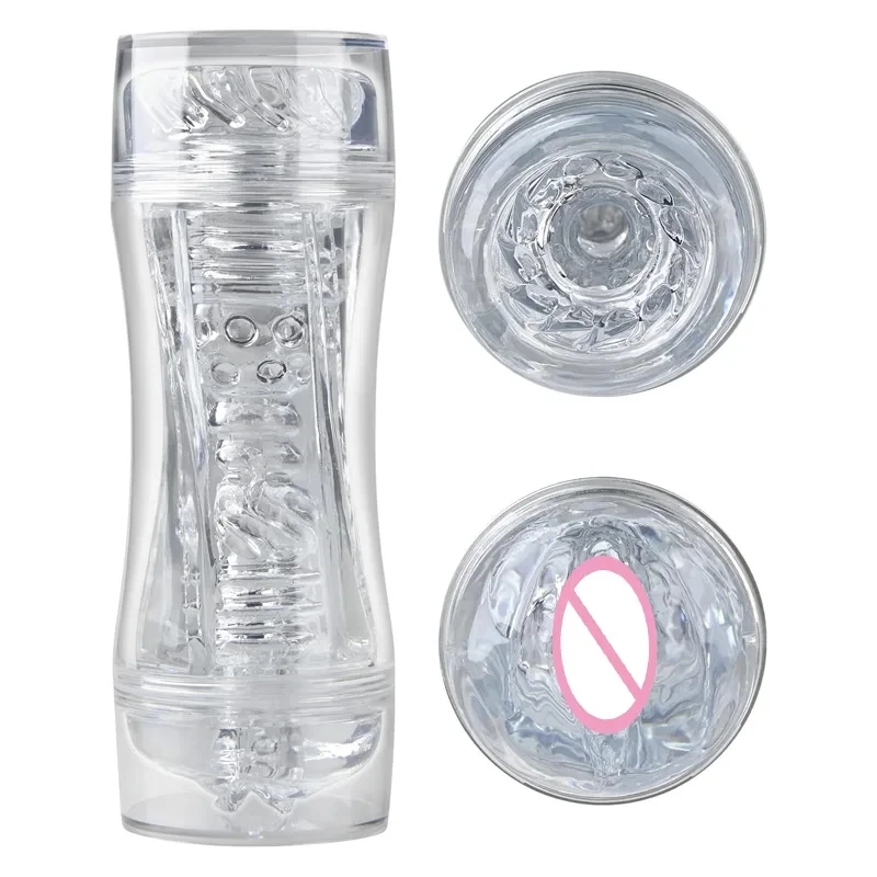 Male 3D Manual Masturbator Transparent Vagina Soft Pussy Sex Toys Realistic Adult Endurance Exercise Sex Toy Pocket Cup for Men - Image 5