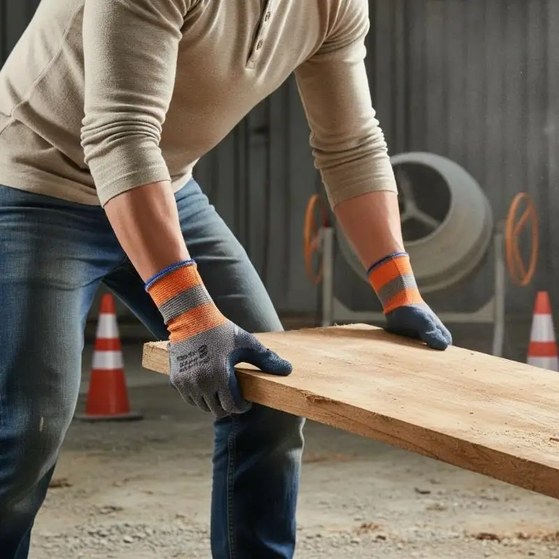 Wear Resistant Non Slip Latex Dipped Protective Work Gloves 1 Pair Flexible Safety Gloves Industrial Construction Workshop Use