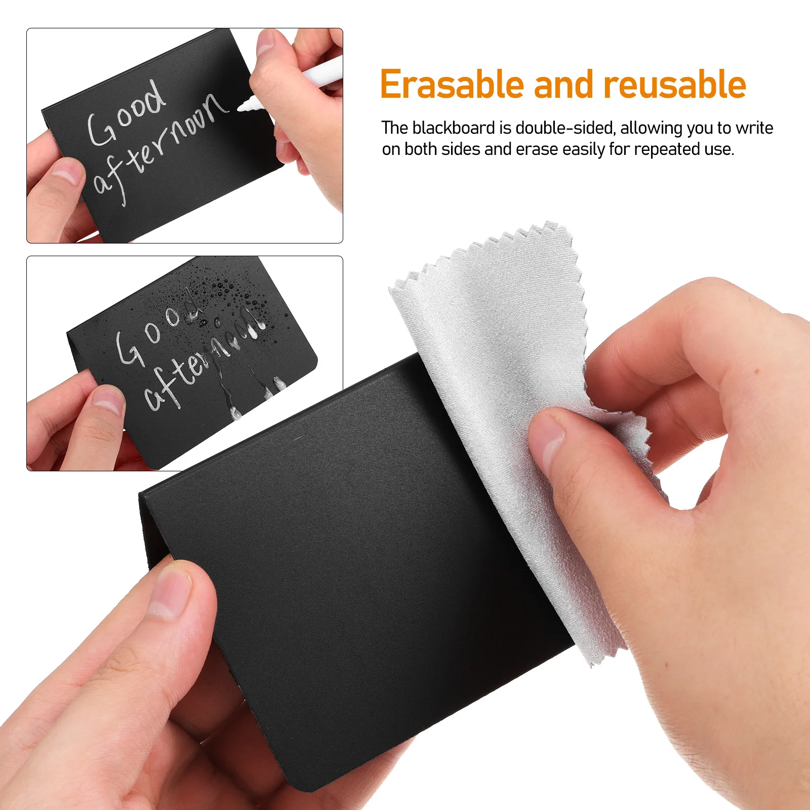

20 Pcs Signage Blackboard + A-type Pen Cleaning Cloth Labels Blackboards Plastic Mini Chalk Signs