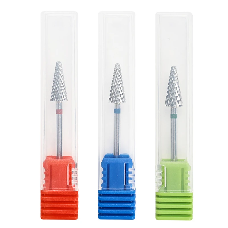 Punte per trapano per unghie in carburo di tungsteno frese a fiamma per Manicure rimozione punte per levigatrice per smalto Gel accessori per unghie strumenti