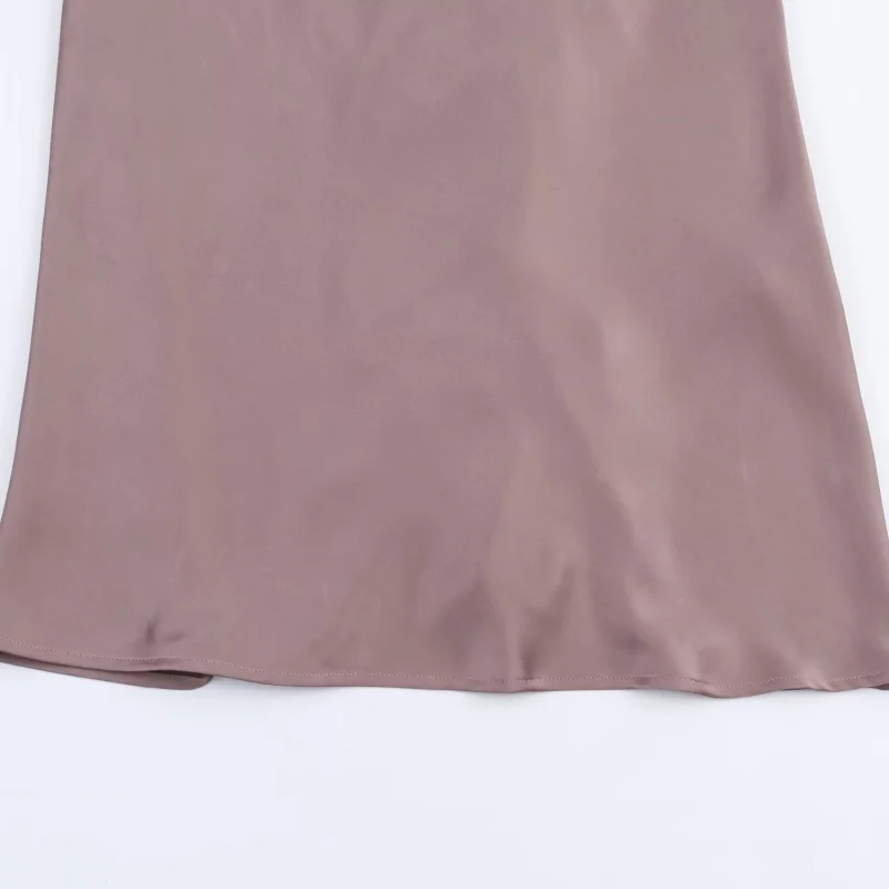 الخريف الخامس الرقبة بلا أكمام الدانتيل المرقعة الساتان ميدي فستان طويل المرأة عارية الذراعين الرسن سستة فستان أنثى مثير ملابس الحفلات 2025 جديد #6