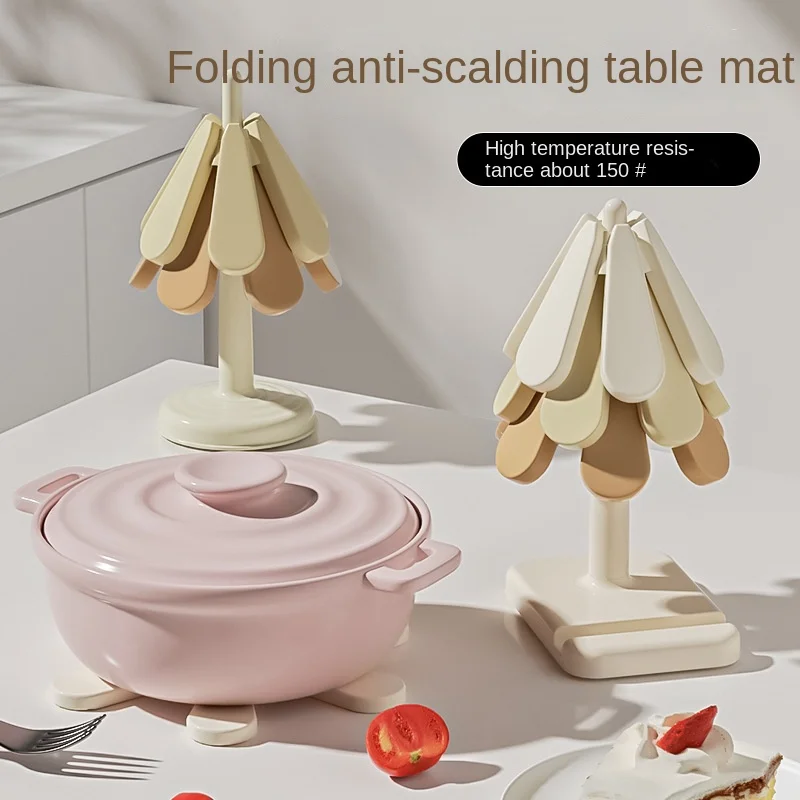 1/Set Silicone Heat Resistant Pad Foldable Non-Slip Pot Pan Mat Table Placemat Dish Plate Christmas tree Cross Holder Coaster