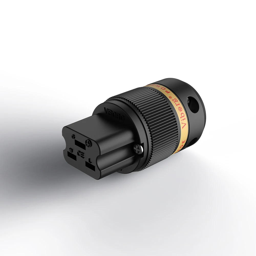 Viborg VE501/S/G/R VF520/S/G/R 99.999% Pure Copper Gold Silver Rhodium Plated EU Male C19 20A IEC Female Power Plug Connector