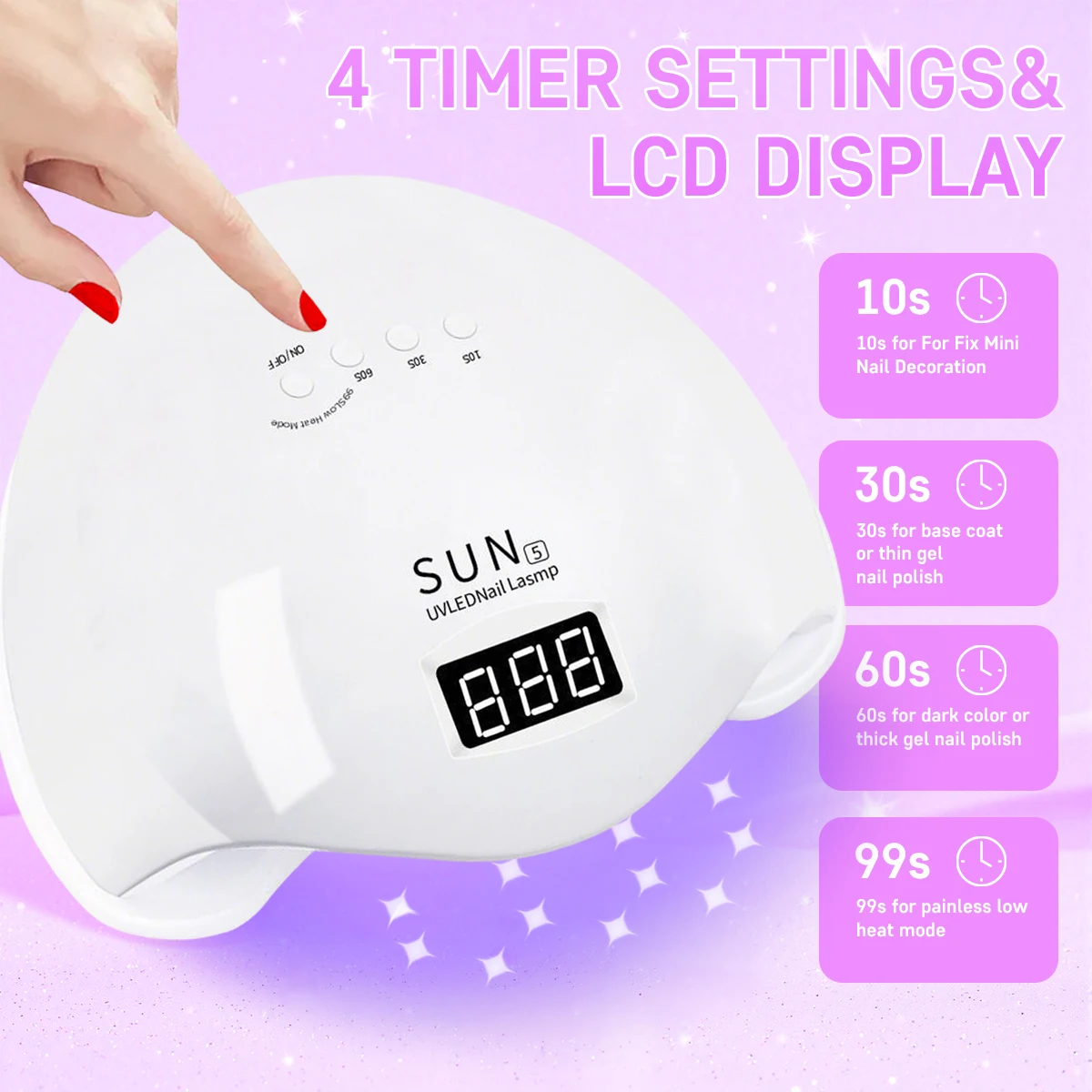 48W UV LED Nail Lamp With 4 Timers Setting Portable Nails 24LED For Fast Gel Nail Polish Home Manicure Equipment image 4