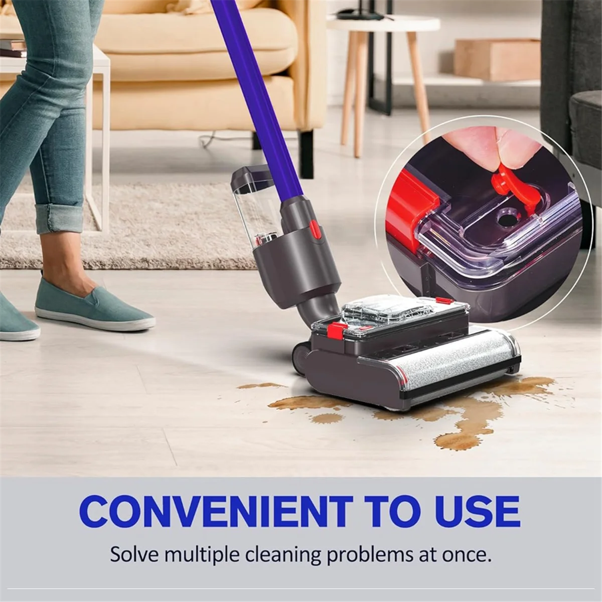 Электрическая насадка для влажной и сухой уборки для пылесоса V15 V7 V10 V11, роликовая щетка для автоматической чистки твердых полов