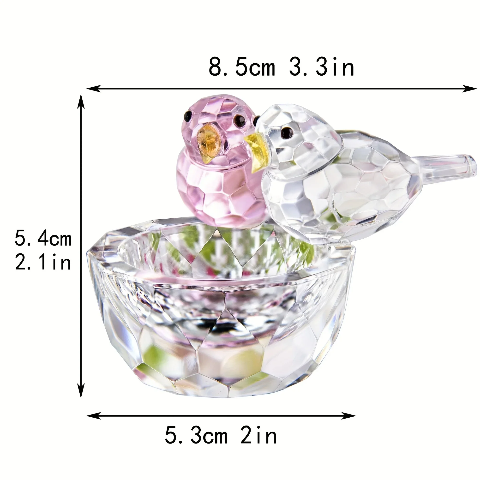 1pc Crystal Bird Figurine, Collectible Art Glass Animal Figurines Table Home Decor