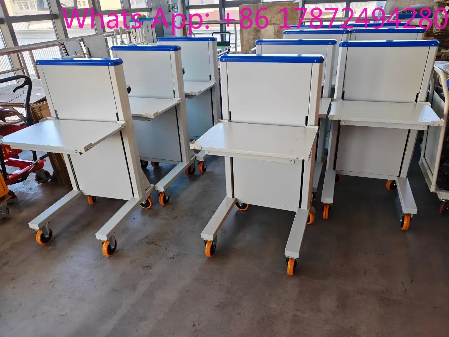 Unpowered Spring Lifting Trolley Vertical Adjus        Platform Handling Trolley