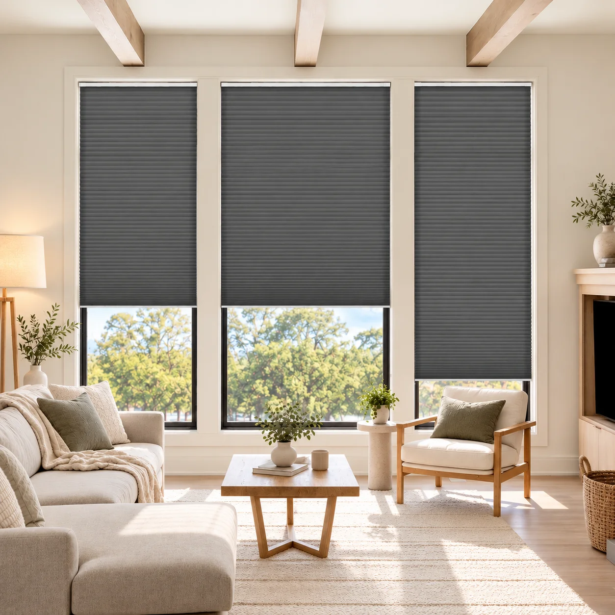 Honeycomb Blinds Blackout Light Blocking Honeycomb Shades for Home Bedroom Windows Thermal Insulation Blinds Custom Size view 3