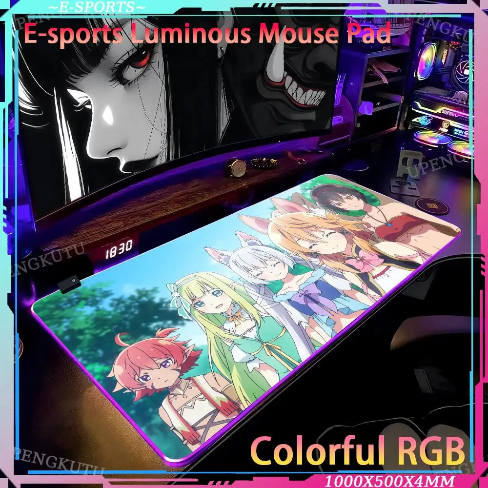 Spirit Chronicles Rio Aishia Mouse Pad Anime desk pad RGB Cute desk pad Gaming accessories RGB game mouse Cute desk pad