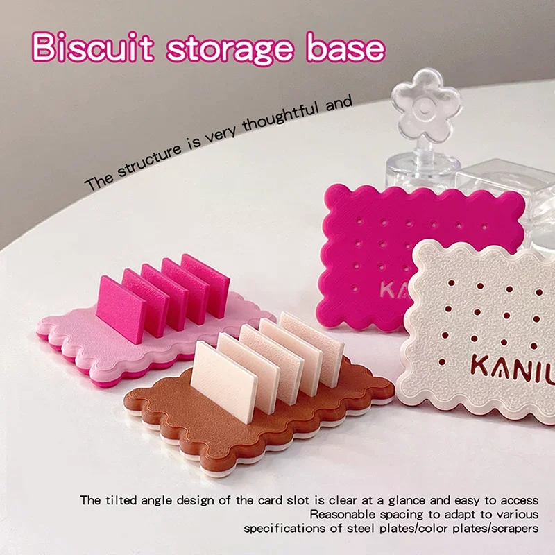 Nail Art Seal Template Steel Plate Storage Base Biscuit Shape Holder Nail Stamp Templates Holder Stencils Storage Rack Display