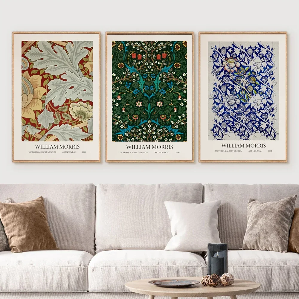 1pc William Morris Vintage Floral Poster Victorian Abstract Botanical Art Canvas Painting Room Home Bedroom Decor Perfect Gift
