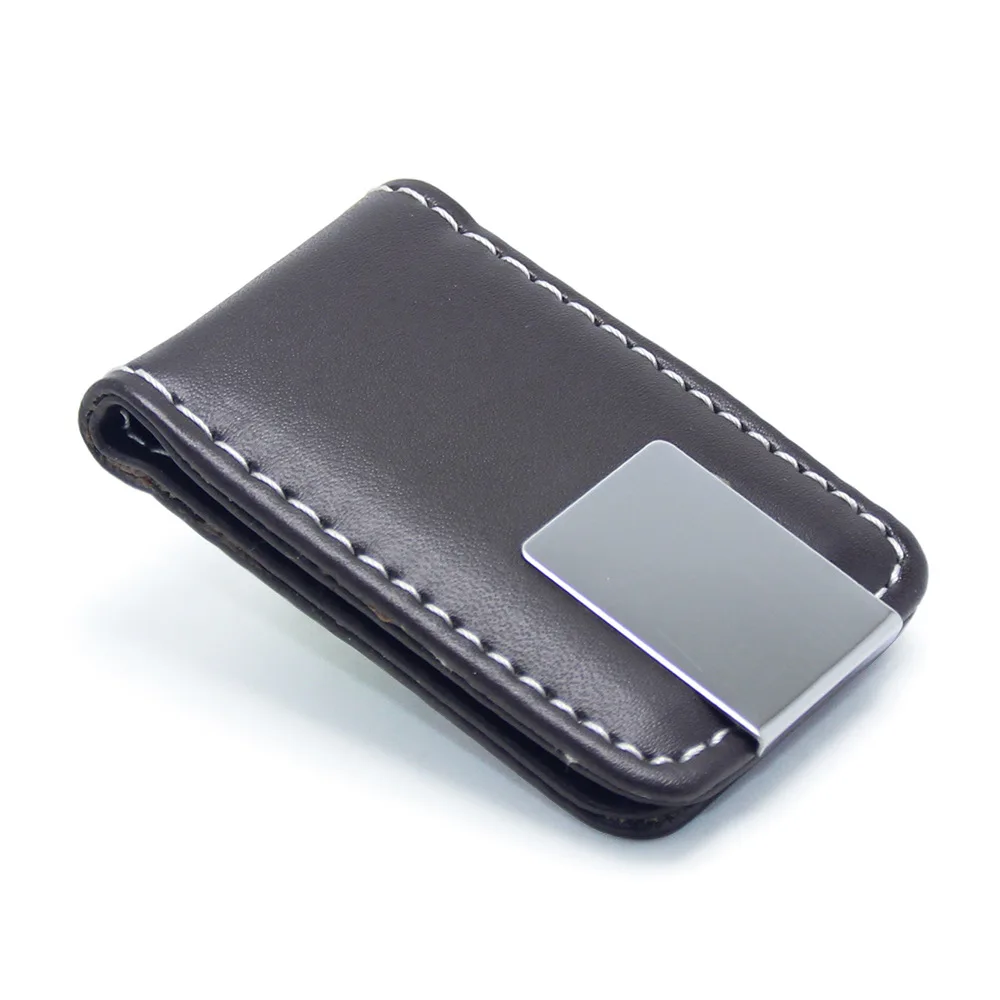 Creative PU Leather Magnet Money Clip Simple Compact Pocket Bag Portable Men Women Banknote Money Clip Magnetic