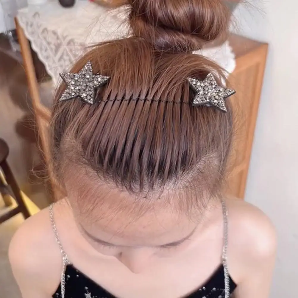 New Fashion Crystal Star Hair Clips Vintage Fixed Inxisible Hair Combs Hairbands For Women Girls Hair Accessories Children Gifts