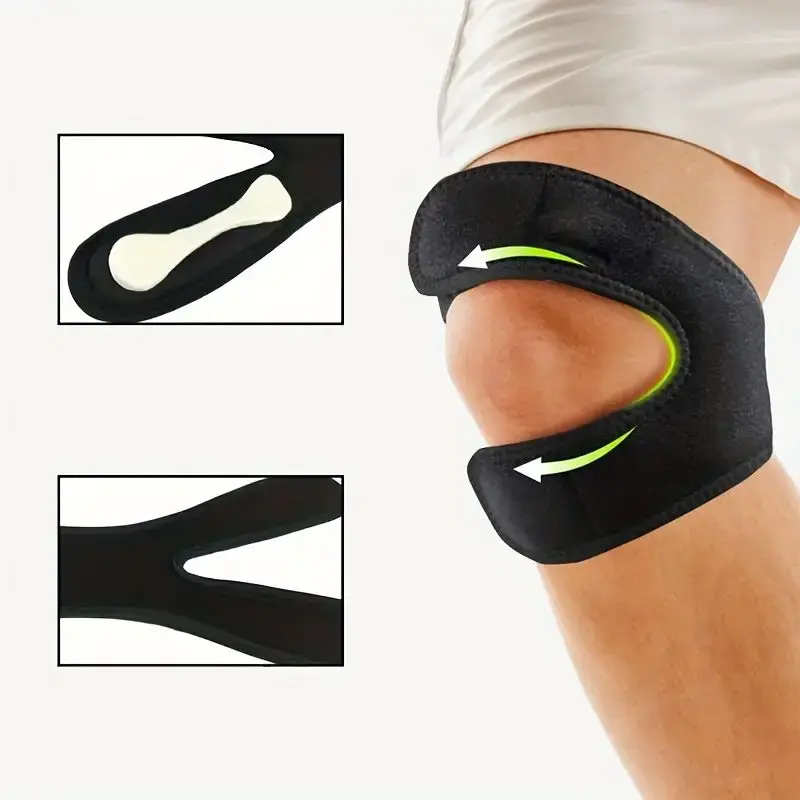 Kneepad Double Patellar Knee Patella Tendon Support Strap Brace Pad Protector Open Knee Wrap Band Fit ness Me