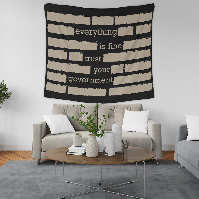 Gaslight Gatekeep Girlboss Everything is Fine Trust Your Government Meme Tapestry Wall Hanging Art for Bedroom Living Room Decor