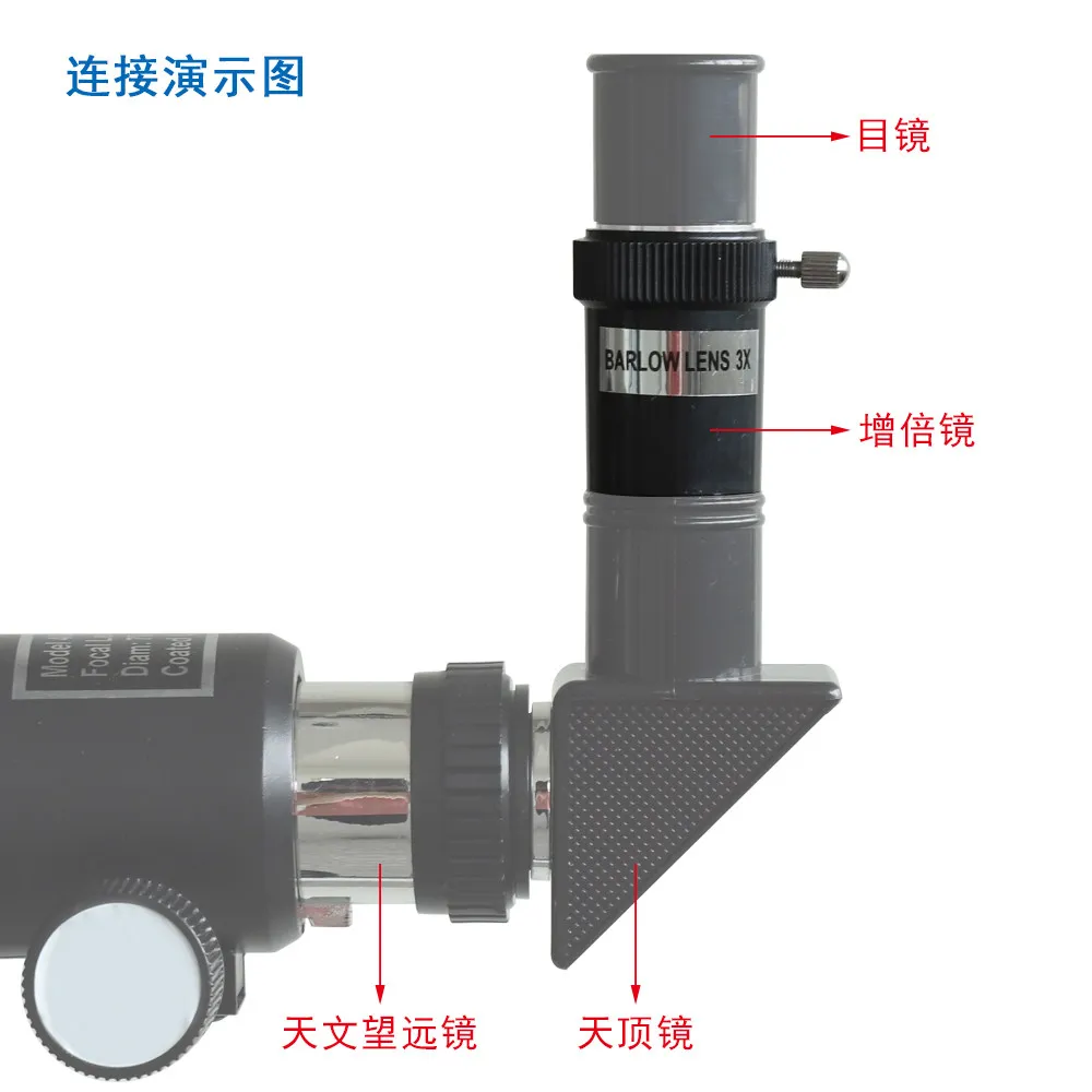 0.965 Inch 3X Barlow Lens Astronomical Telescope Accessory Magnifying Eyepiece Lens