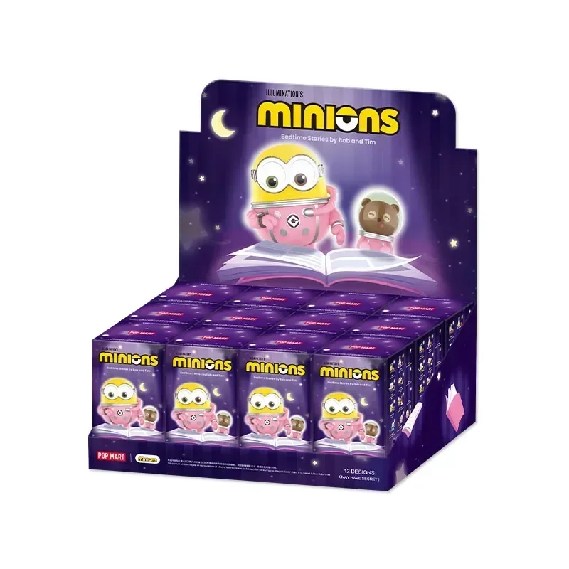 POP MART Minions Bedtime Stories door Bob en Tim Series Blind Box Mystery Box Guess Bag Speelgoed Pop Leuke Anime Figuur Desktop