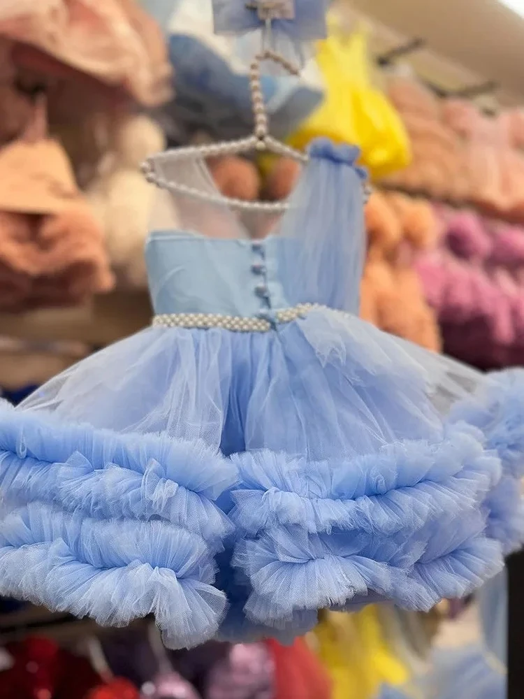 Vestido de renda infantil, vestido de noiva princesa, vestido de festa de aniversário, vestido elegante para criança, 2024