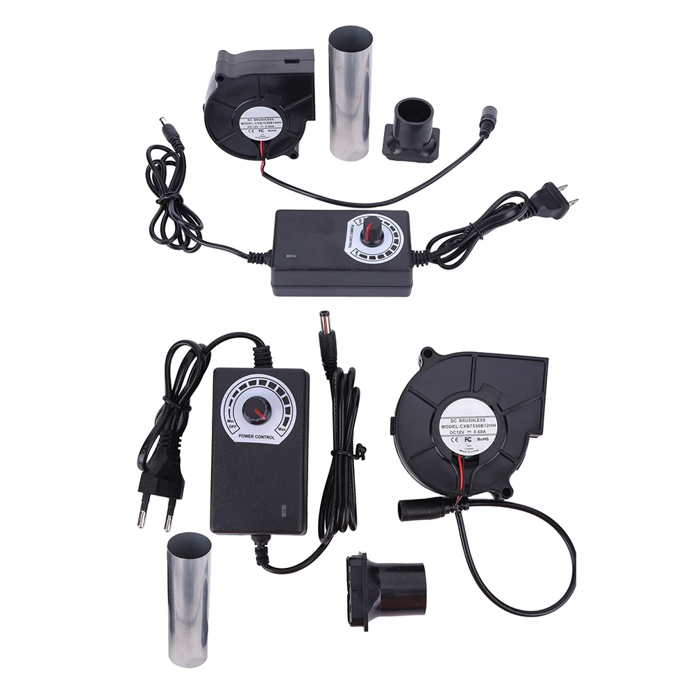 6000 U/min Grillventilator mit variabler Geschwindigkeitsregler, DC 12 V, Grillventilator, Luftgebläse, Gebläseventilator, Grillgebläse, Grill, Kochgebläse