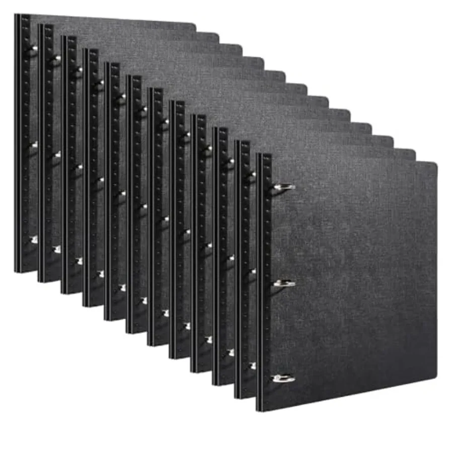

12 Pack Telescoping 3 Ring Binder , Expandable Flexible Binder - Patented Design for Easy Portability, Holds 160 Sheets, for Sc