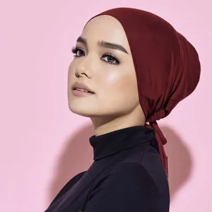 Chapéu de turbante muçulmano Modal macio, Bonnet Underscarf islâmico, Envoltório de cabeça feminina, Hijab interior, Jersey Caps, Índia 7 principais vendas organizador hijab - №5
