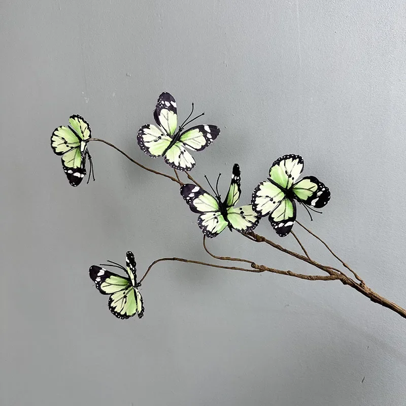 74cm Simulation Blumen Seide Schmetterlinge grüne Pflanze nach Hause Wohnzimmer Dekoration künstliche Blume rosa Schmetterling Zweige – Detail 22