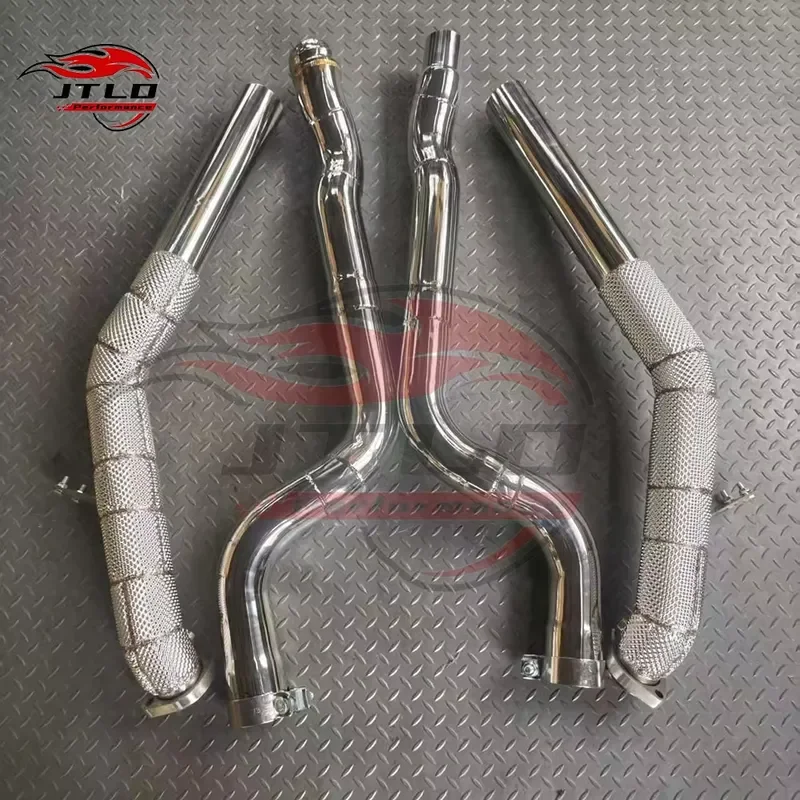 High Performance Stainless Steel Exhaust Downpipe for Mercedes CLS500 CLS550 W218 4.7L 2011-2018 Turbo Back System